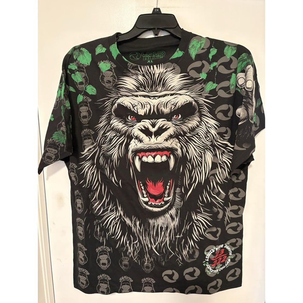 Liquid Blue x JamVTG956 Gorilla AOP Shirt Mens XL Test Print COA Rare Whatnot
